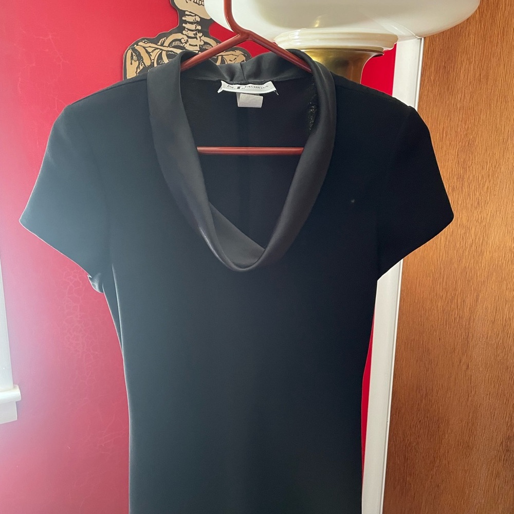 Vintage 90s Minimalist Black Cocktail Dress